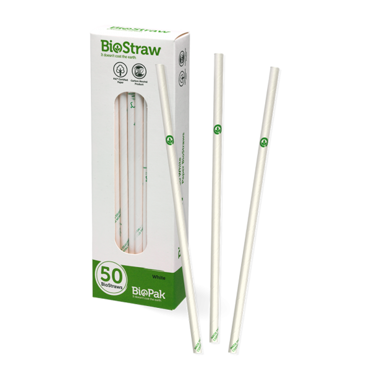 Picture of Mixed Regular straws - 50pk - white