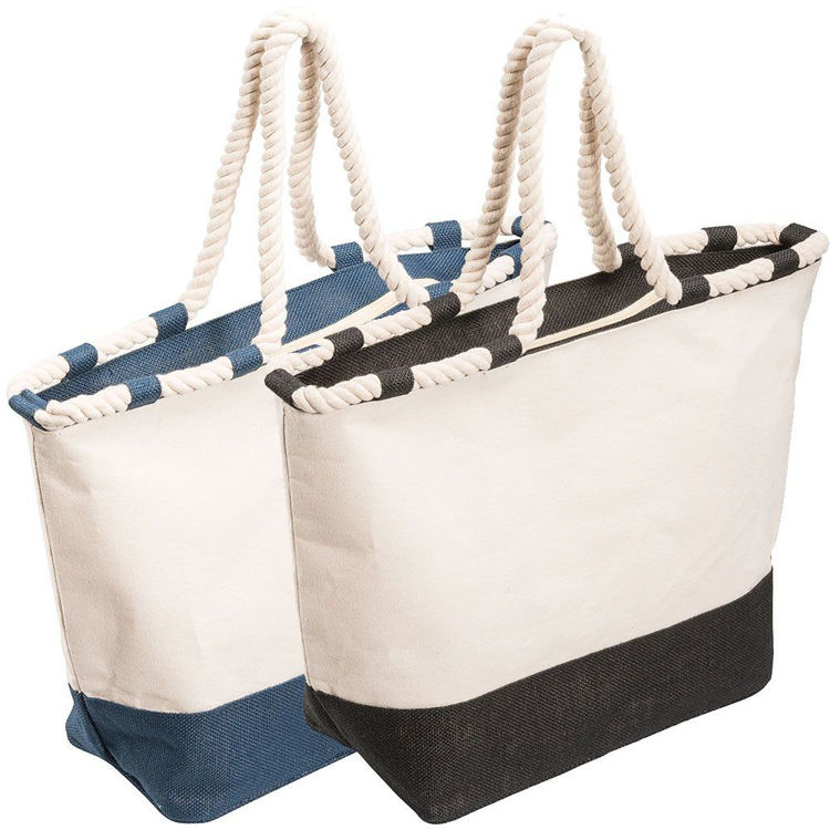 Picture of Zippered Laminated Canvas Tote Bag