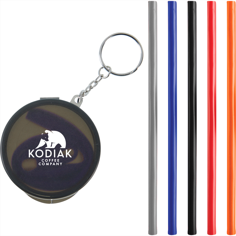 Picture of Reusable Silicone Straw Keychain