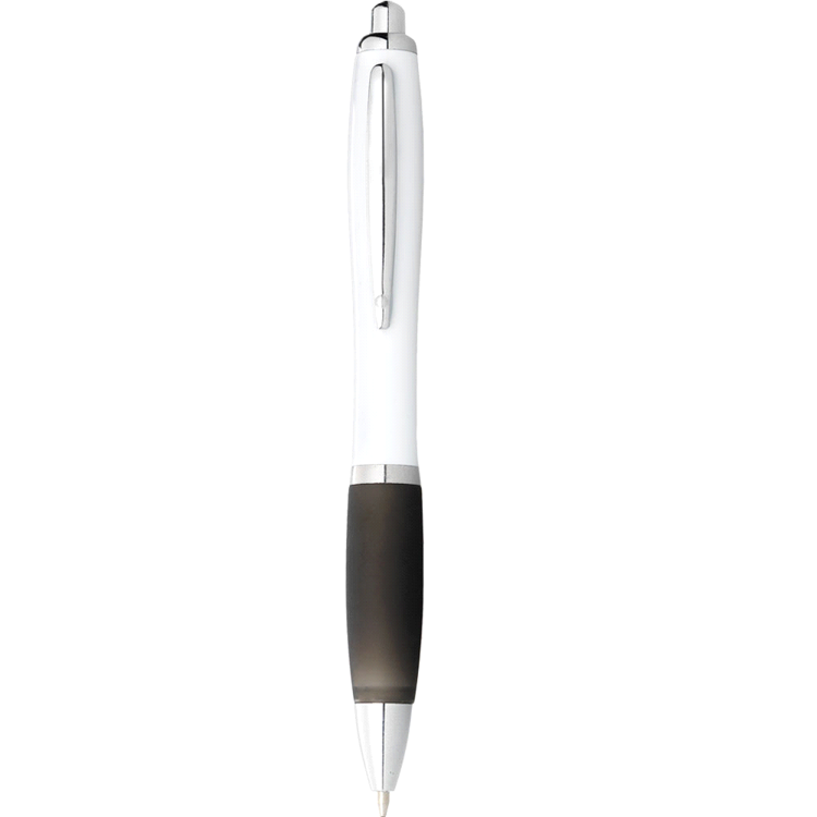 Picture of Nash Ballpoint Pen with White Barrel and Coloured Grip