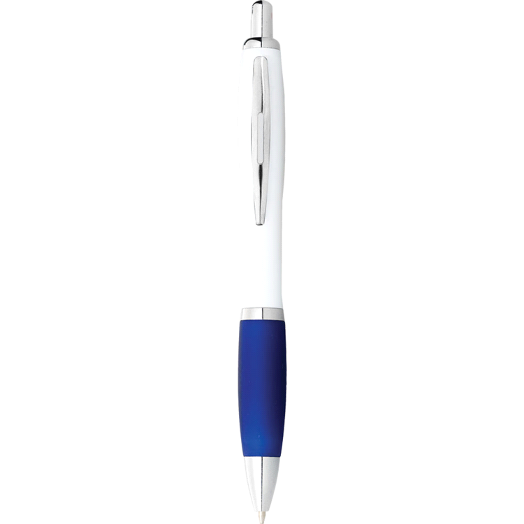 Picture of Nash Ballpoint Pen with White Barrel and Coloured Grip