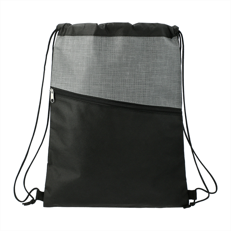 Picture of Cross Weave Zippered Drawstring Bag