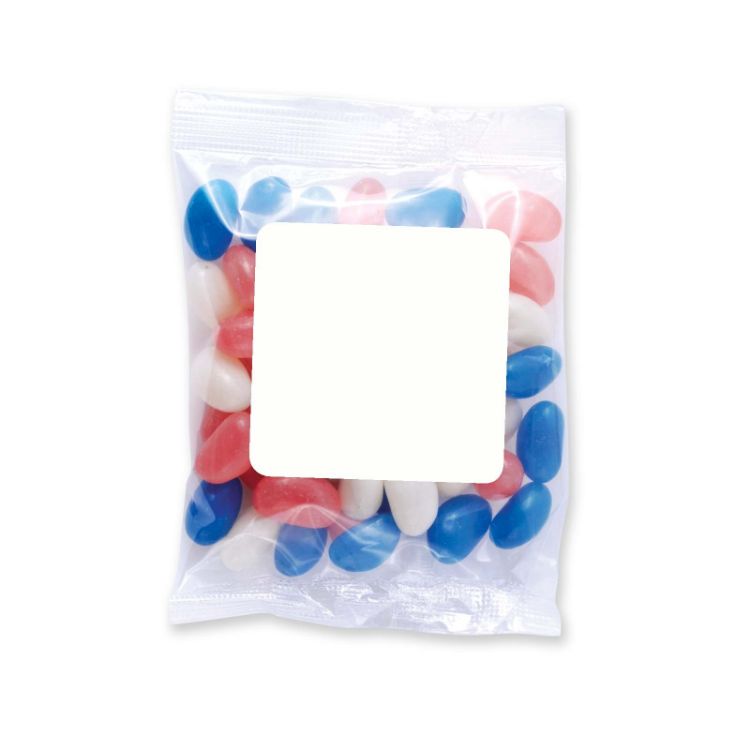 Picture of Corporate Colour Mini Jelly Beans in 50 Gram Cello Bag