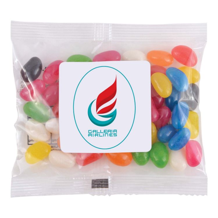 Picture of Assorted Colour Mini Jelly Beans in 50 Gram Cello Bag