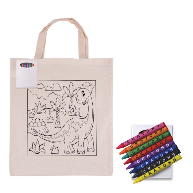Picture of Colouring Short Handle Calico Bag & Crayons