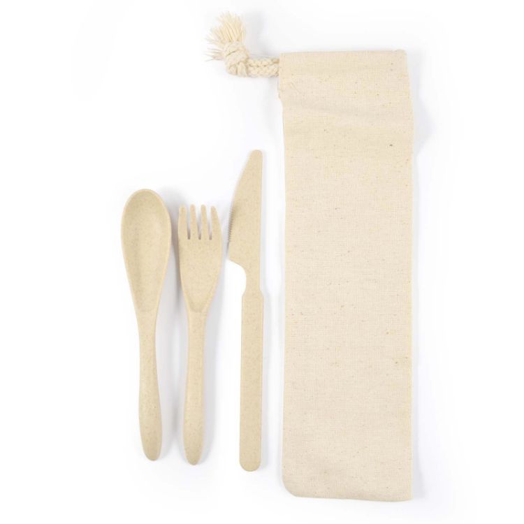 Picture of Delish Eco Cutlery Set in Calico Pouch