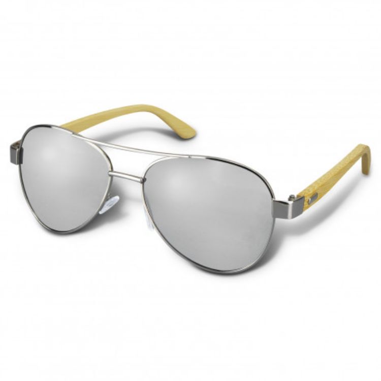 Picture of Aviator Mirror Lens Sunglasses - Bamboo