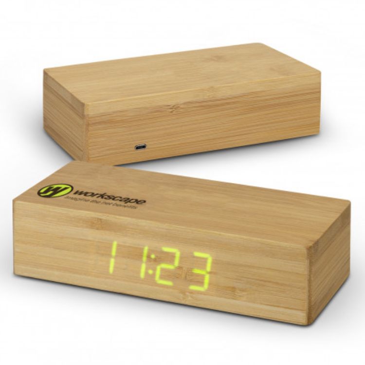 Picture of Bamboo Wireless Charging Clock