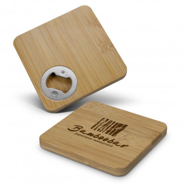 Picture of Bamboo Bottle Opener Coaster - Square