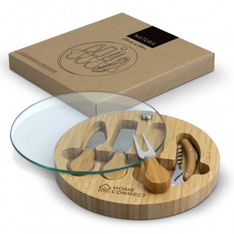 Picture of NATURA Glass & Bamboo Cheese Board