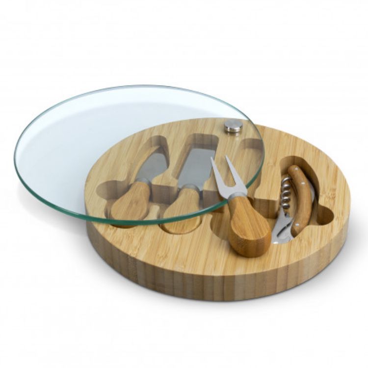 Picture of NATURA Glass & Bamboo Cheese Board