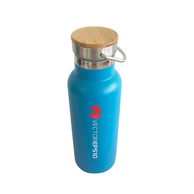 Picture of 500ml Double Wall Vacuum Bottle with Bamboo Lid