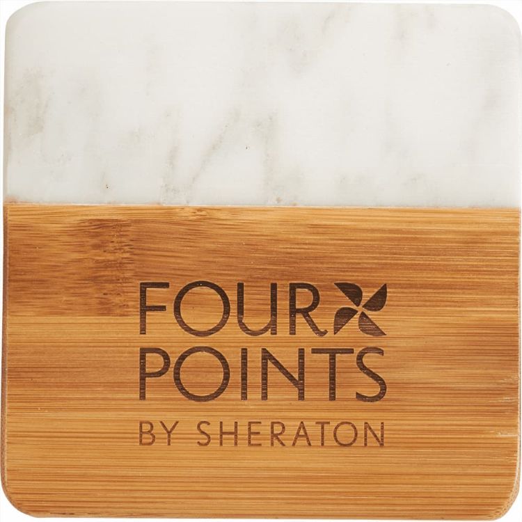 Picture of Marble and Bamboo Coaster