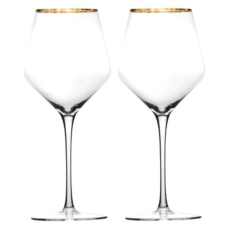Picture of Gold Rim Wine Glass Set 400ml