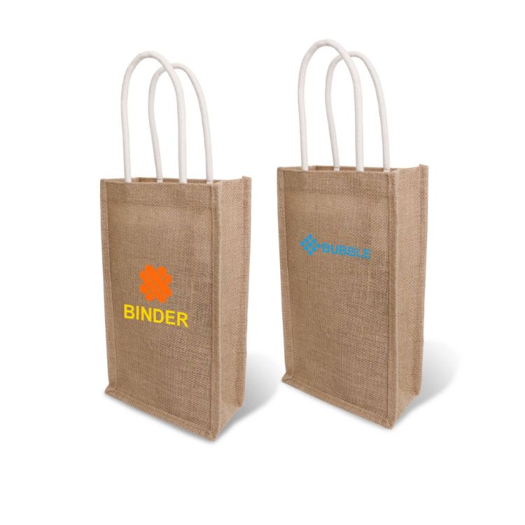Picture of Jute Double Wine Carrier