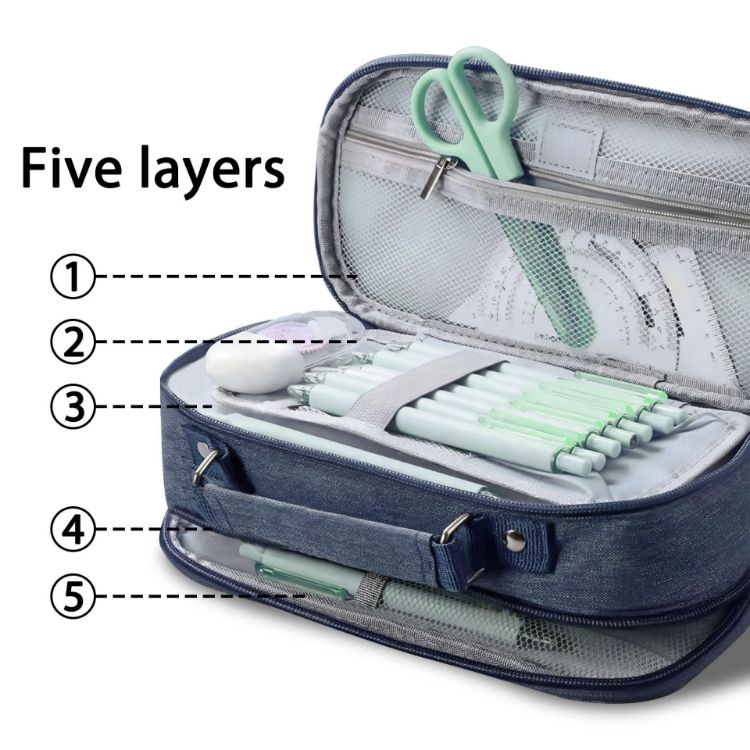 Picture of Pencil Case with Compartments and handle