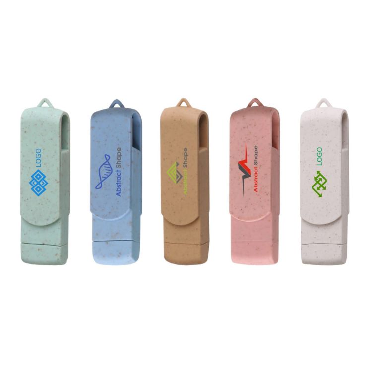 Picture of Rotate Wheat Straw Type C Flash Drive