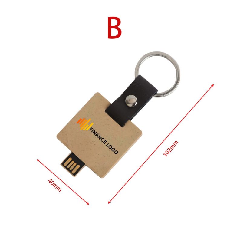 Picture of Eco Mini Flash Drive Keychain