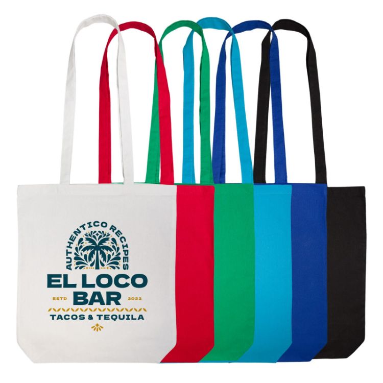 Picture of Coloured Cotton Long Handle Bag