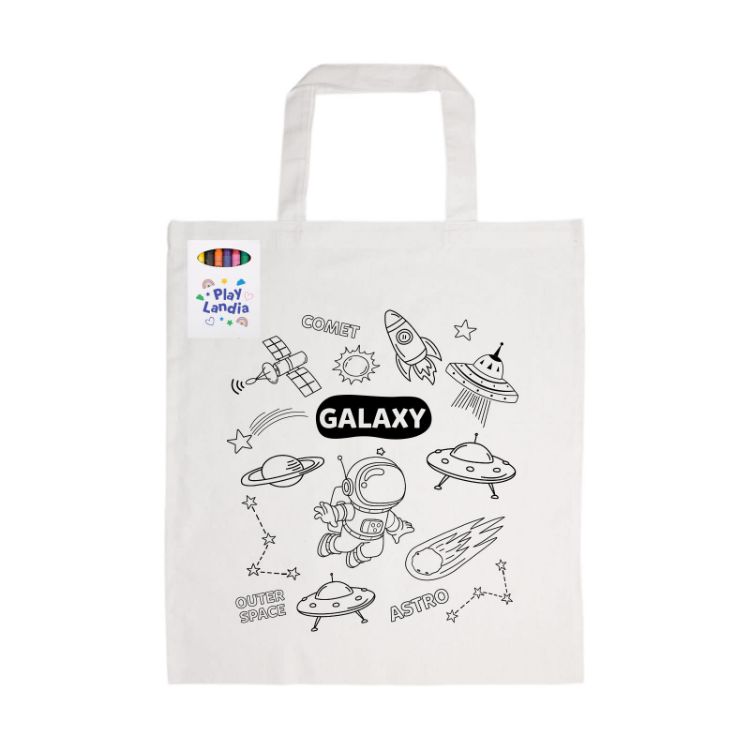 Picture of Colouring Short Handle Cotton Bag & Crayons