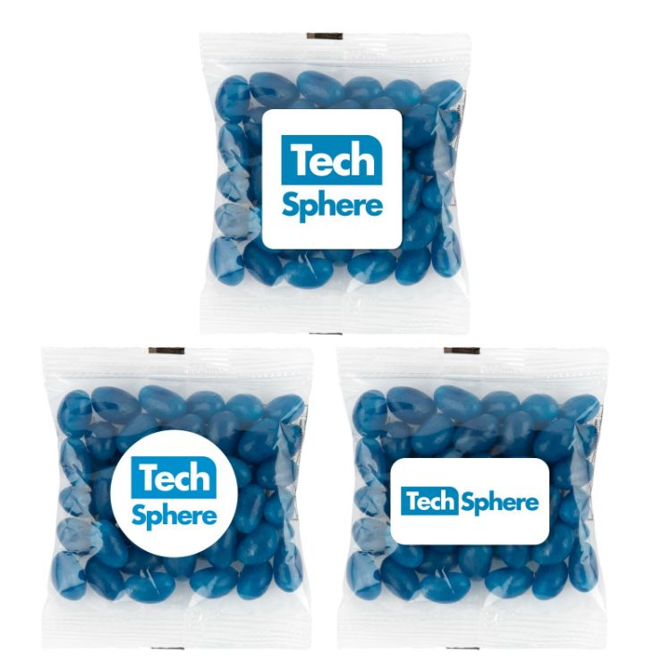 Picture of Corporate Colour Mini Jelly Beans in 50 Gram Cello Bag