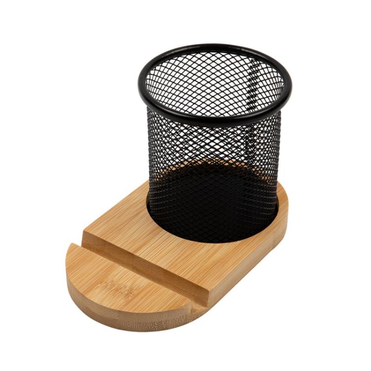 Picture of Bamboo Pen Tidy Phone Stand