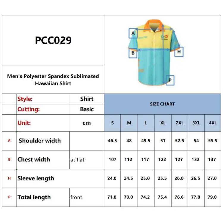 Picture of Men's Polyester Spandex Sublimated Hawaiian Shirt