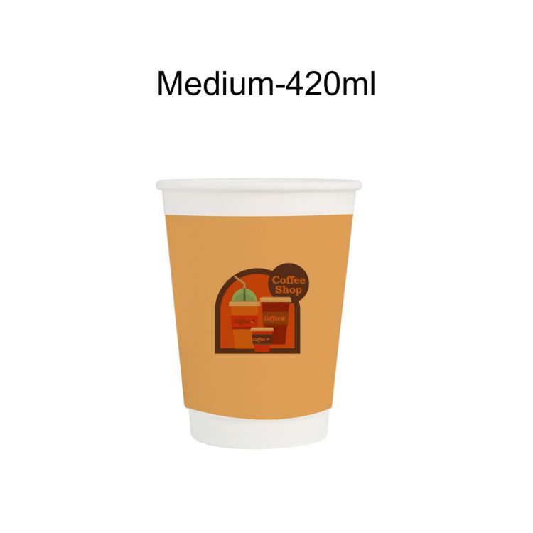 Picture of Home Compostable Aqueous Double Wall Paper Cups