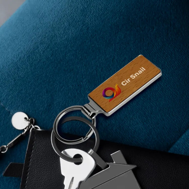 Picture of Rectangle Wooden Keyring