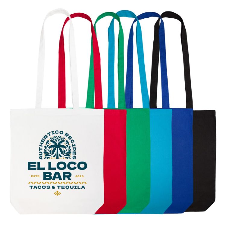 Picture of Coloured Cotton Long Handle Bag
