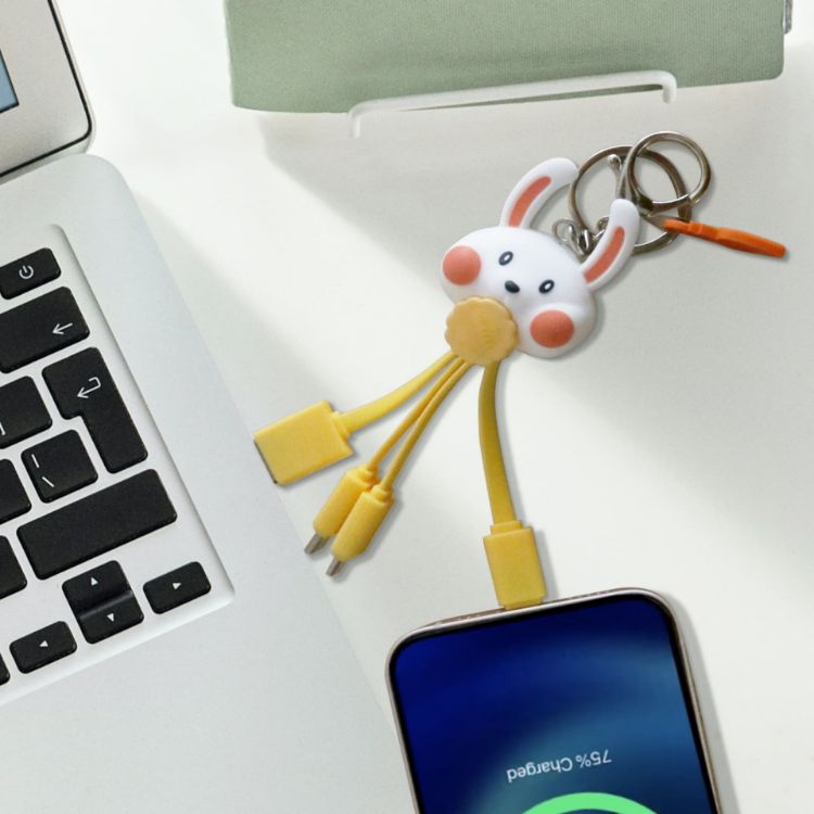 Picture of Custom Shape PVC Charging Cable with Keyring