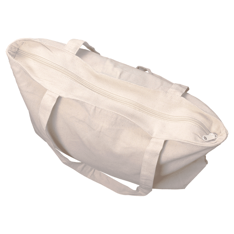 Picture of Zippered Cotton Canvas Shopper Tote