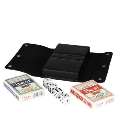 Show details for Travel Card Set w/ Leather Cover Picture of Travel Card Set w/ Leather Cover