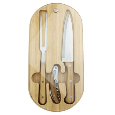 Show details for Trekk Oval Bamboo Glass Knife Set Picture of Trekk Oval Bamboo Glass Knife Set