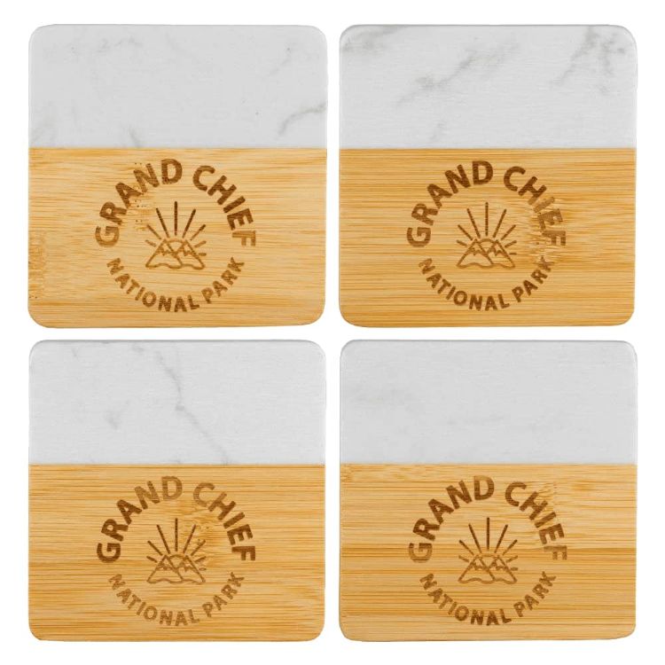 Picture of Marble & Bamboo Coaster