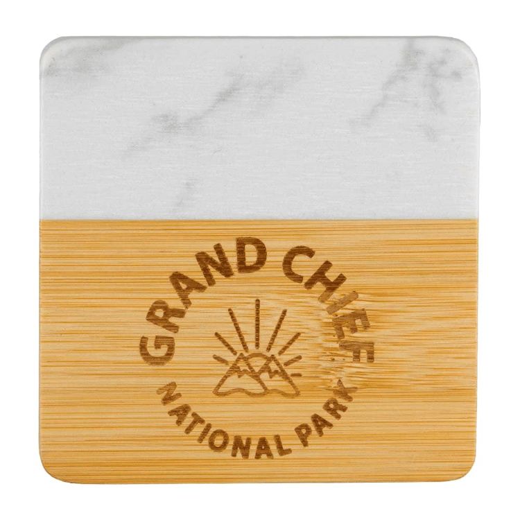 Picture of Marble & Bamboo Coaster