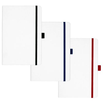 Show details for Nova White Bound JournalBook w/ Coloured Accents Picture of Nova White Bound JournalBook w/ Coloured Accents