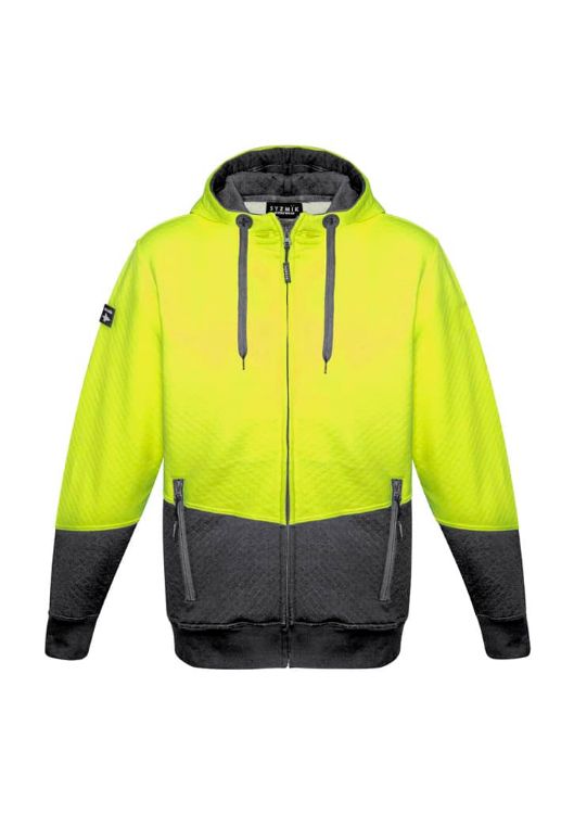 Picture of Unisex Hi Vis Textured Jacquard Full Zip Hoodie