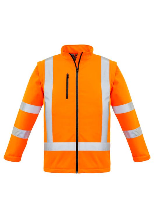 Picture of Unisex Hi Vis X Back 2 In 1 Softshell Jacket