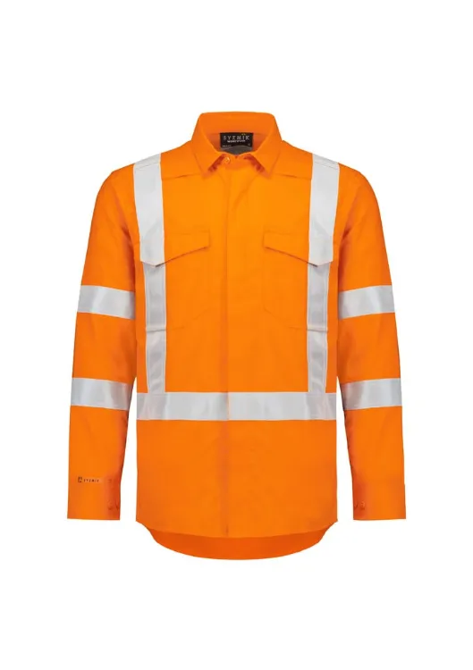 Picture of Mens Orange Flame Lightweight Ripstop X Back Taped Shirt