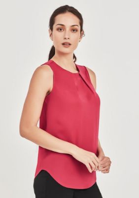 Show details for Womens Estelle Sleeveless Pleat Detail Blouse Picture of Womens Estelle Sleeveless Pleat Detail Blouse