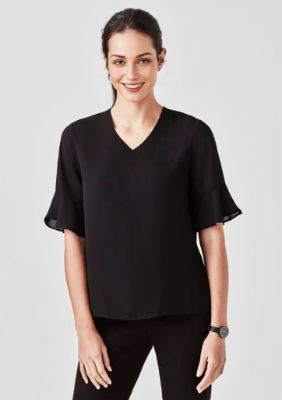 Show details for Womens Aria Fluted Sleeve Blouse Picture of Womens Aria Fluted Sleeve Blouse