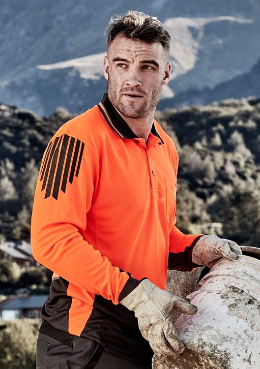 Picture of Mens Hi Vis Flux Long Sleeve Polo
