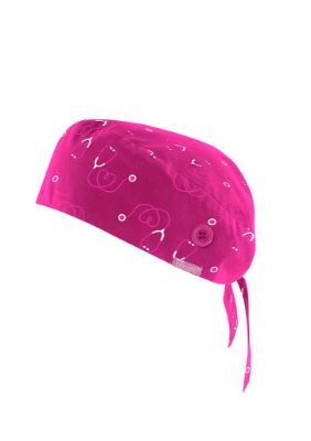 Show details for Unisex Pink Printed Scrub Cap Picture of Unisex Pink Printed Scrub Cap