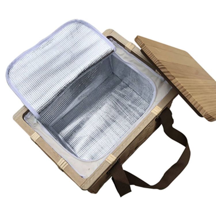 Picture of Gold Coast Wicker Picnic Cooler Basket Square