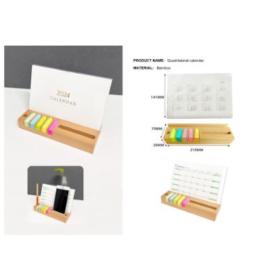 Show details for Bamboo Calendar And Memo Holder Picture of Bamboo Calendar And Memo Holder