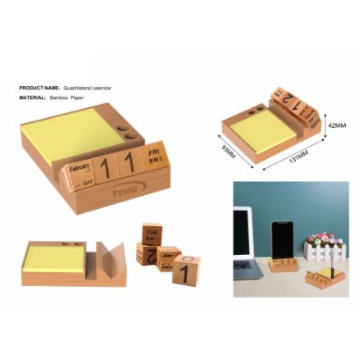 Show details for Bamboo Calendar And Memo Pad Picture of Bamboo Calendar And Memo Pad