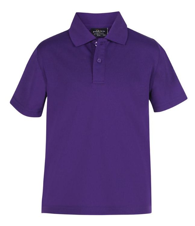 Picture of Podium Kids S/S Poly Polo White