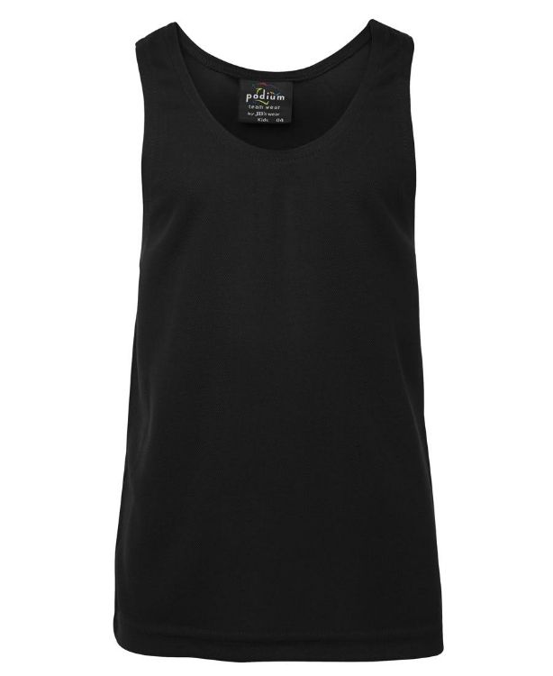 Picture of Podium Kids Poly Singlet Black