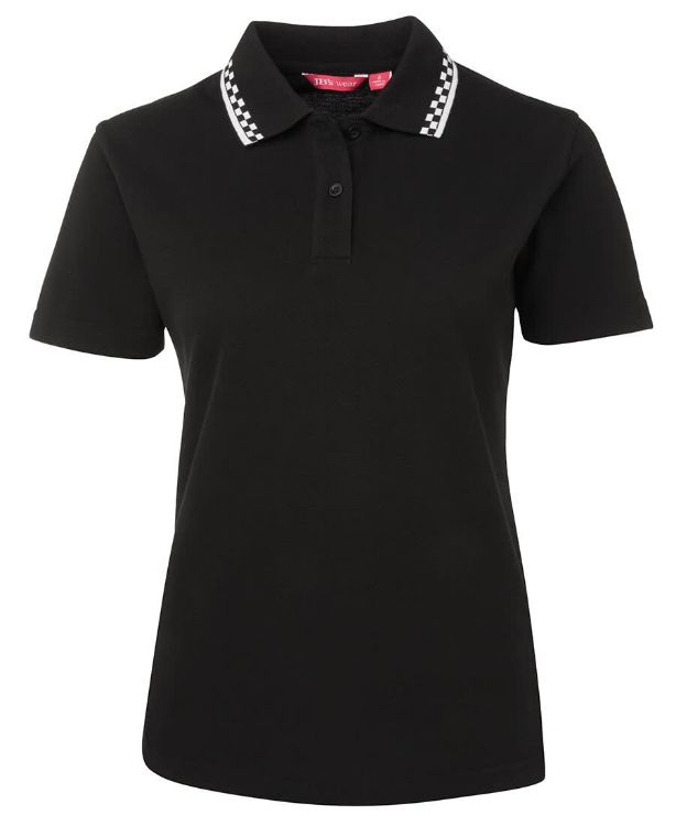 Picture of JB's Ladies Chef Polo Black/White